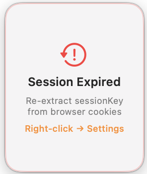 Widget — session expired